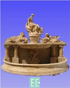 Stone Fountain, Beige Marble Fountain