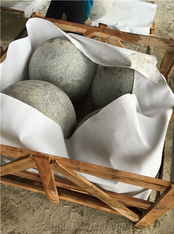 China G654 Dark Grey Granite Parking Stone Ball
