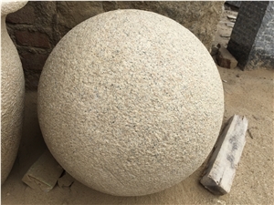 G682 Rusty Yellow Granite Parking Stone Ball,