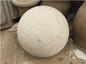 G682 Rusty Yellow Granite Parking Stone Ball,
