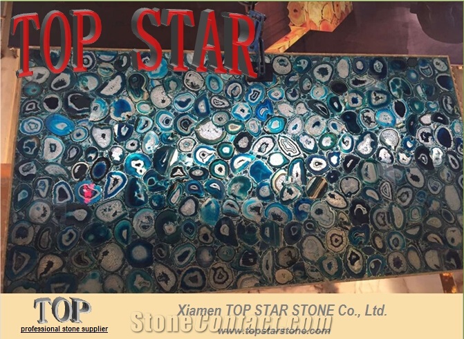 Factory Slab Price Blue Agate Stone