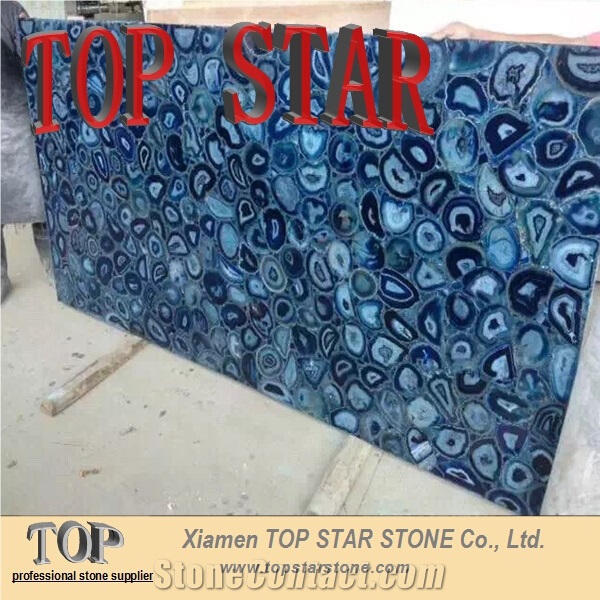Factory Slab Price Blue Agate Stone