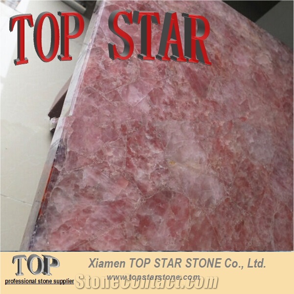 Natural Stone Pink Quartz Agate Pink Semiprecious
