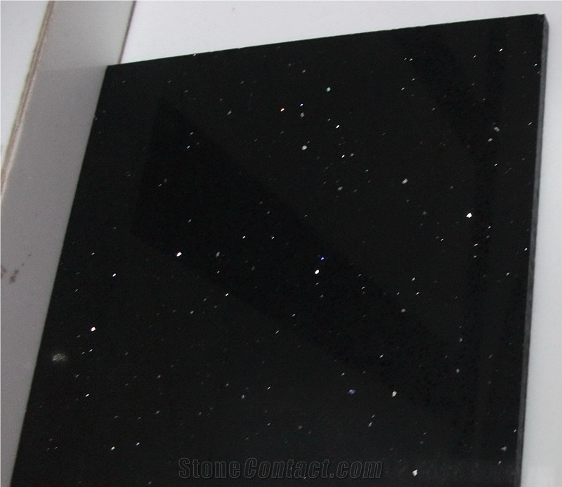 Artificial Black Quartz Stone Tiles & Slabs