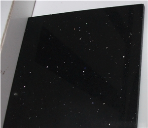 Artificial Crystal Black Quartz Stone Slabs & Tiles