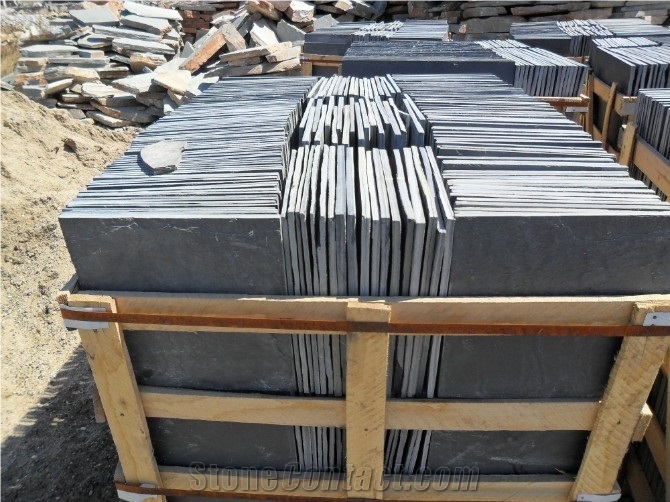 Black Slate Tiles & Slabs, Slate Floor & Wall Tiles