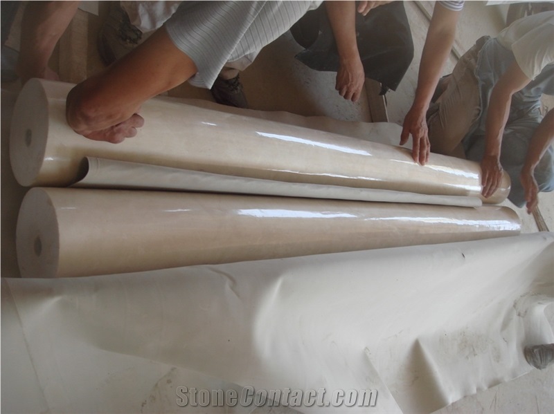 Botticino Classico Beige Elegant Marble Columns