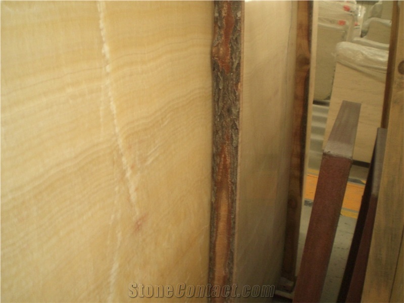 China Honey Yellow Onyx Slabs Natural Stone Tile
