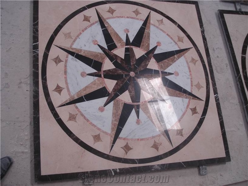 China Multicolor Marble Elegant Waterjet Medallions