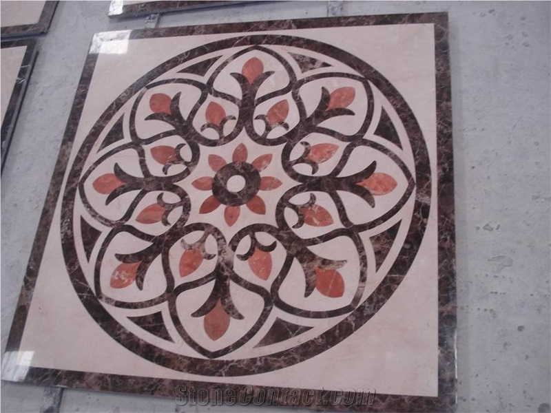 China Multicolor Marble Elegant Waterjet Medallions