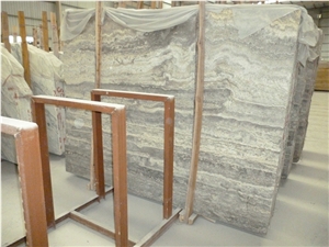Iran Silver Travertine Slabs & Tiles, Iran Grey Travertine