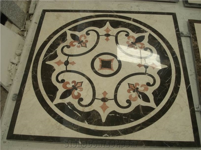 Marble Water-Jet Medallions Design, Square Floor Medallions