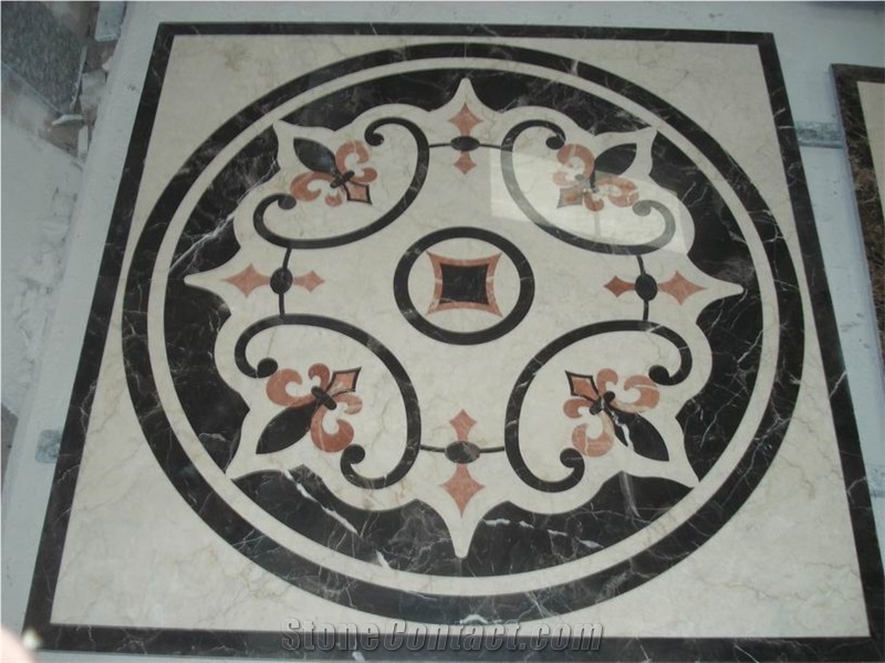 Marble Water-Jet Medallions Design, Square Floor Medallions