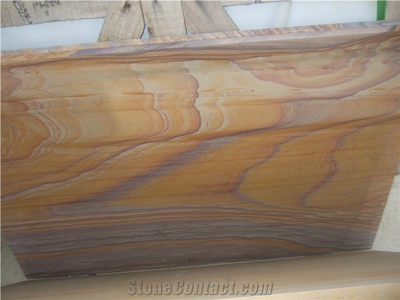 Rainbow Sandstone Slabs & Tiles, Indonesia Yellow Sandstone