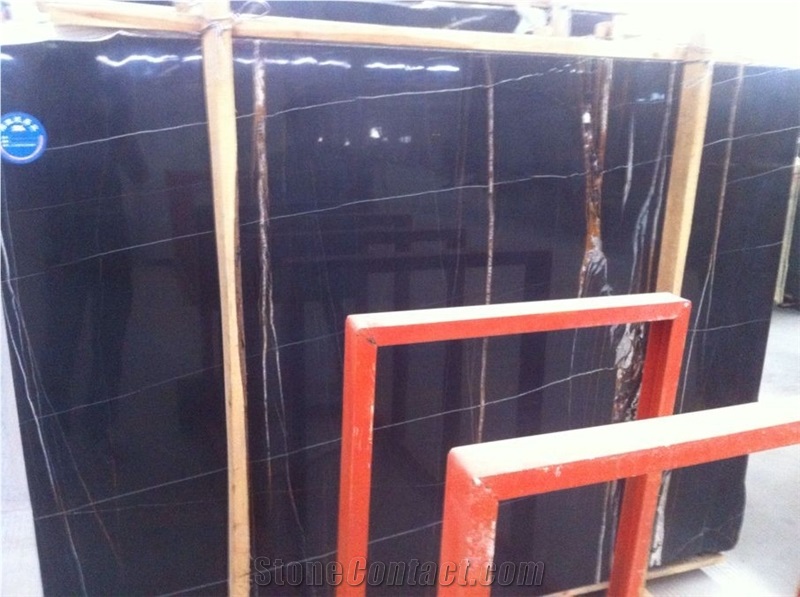 Sahara Noir Tunisia Black Natural Marble Slabs