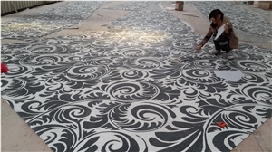 White And Black Elegant Natural Marble Mosaic Pattern