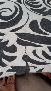 White And Black Elegant Natural Marble Mosaic Pattern