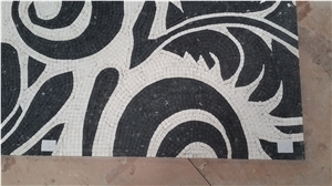 White And Black Elegant Natural Marble Mosaic Pattern