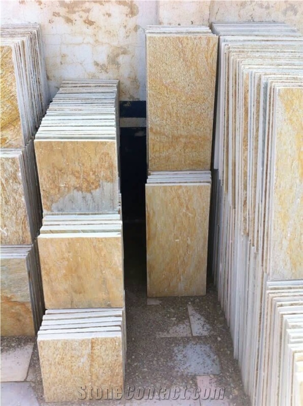 Yellow Slate Slabs & Tiles, Slate Wall/Floor Covering Tiles