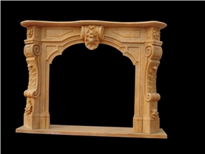Saint Remy Beige Limestone Fireplace
