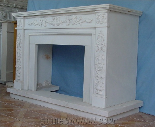 White Marble Fireplace Mantel Surround