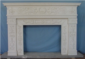 White Marble Fireplace Mantel Surround