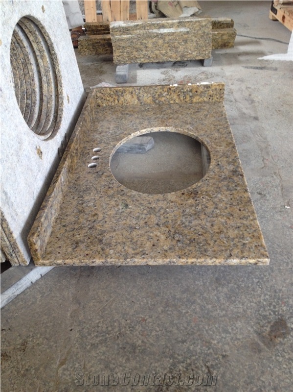 St.Angela / Ouro Brazil Granite Custom Vanity Tops , Bathroom Countertops,Bathroom Vanity Tops,Custom Vanity Tops