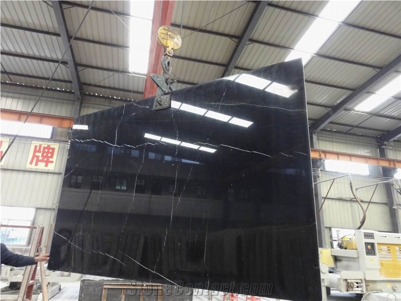 Chinese Supplier Price Quality Assured Black Marquina Marble Tiles or Marble Slabs