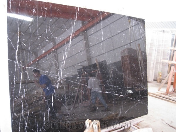 Chinese Supplier Price Quality Assured Black Marquina Marble Tiles or Marble Slabs