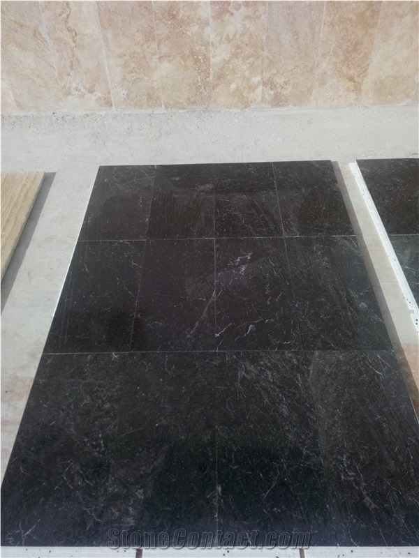 Iris Black Marble Tiles & Slabs, Dark Olive, Galaxy