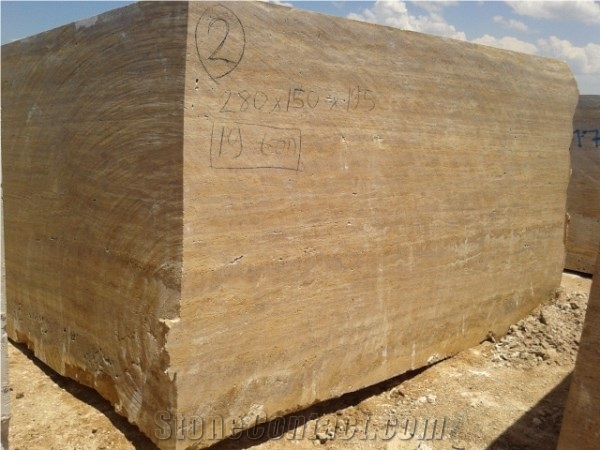 Sivas Noce Travertine Quarry Blocks, Brown Travertine Blocks Turkey