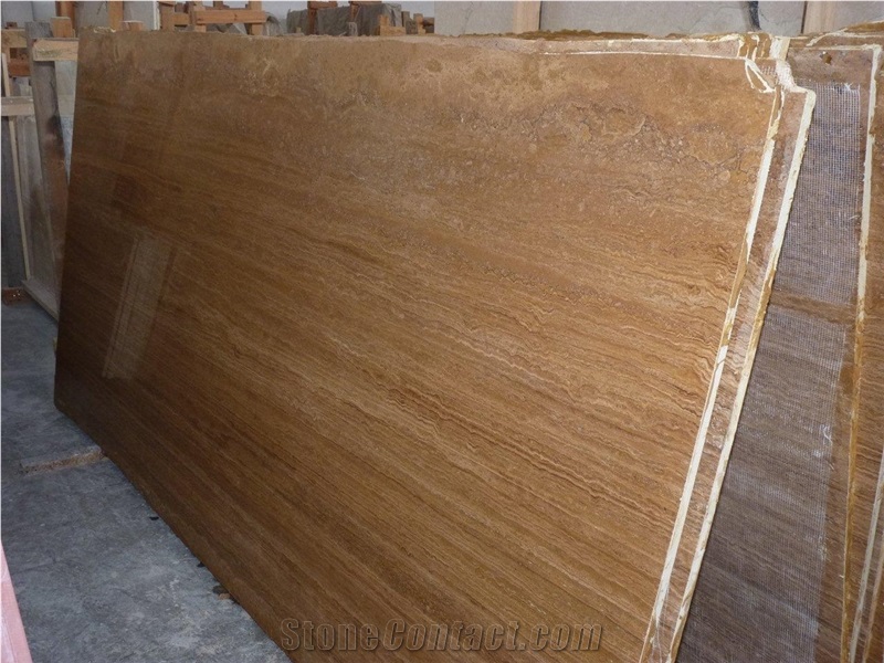 Sivas Noce Travertine Quarry Blocks, Brown Travertine Blocks Turkey