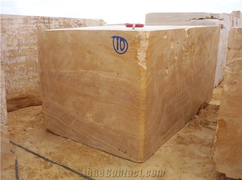 Sivas Yellow Travertine Blocks Turkey