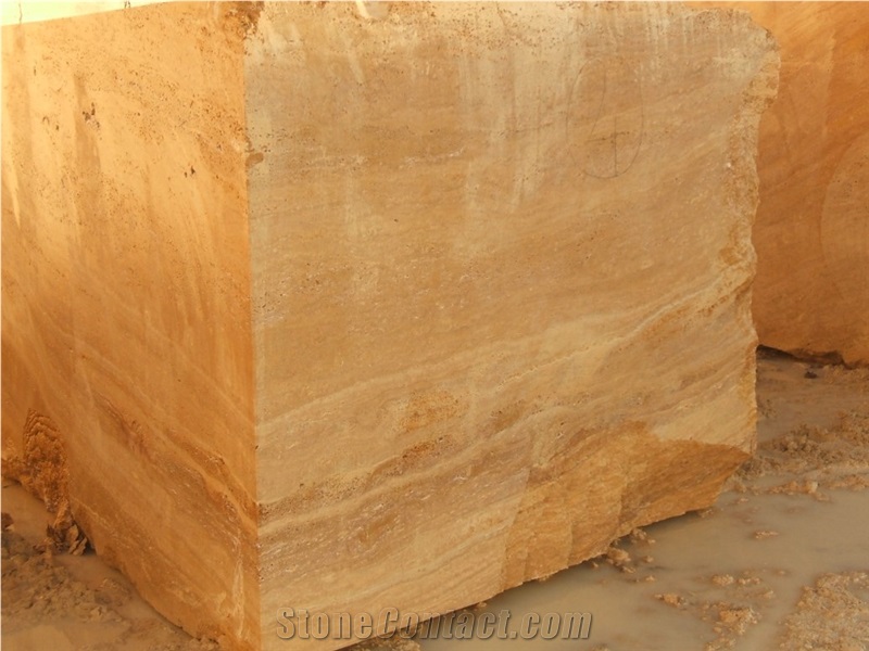 Sivas Yellow Travertine Blocks Turkey