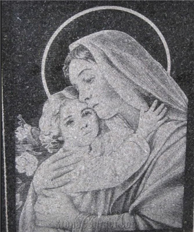 Granite Laser Engravings Shadows, Laser Etchings, Black Granite Relief & Ecthing