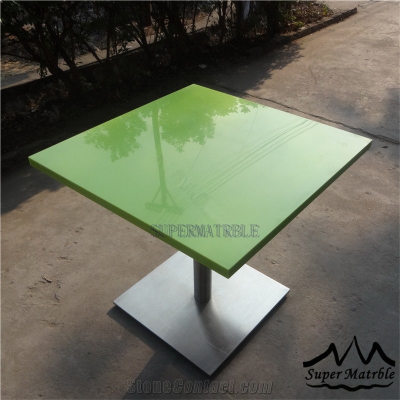 2016 New Product Pure Green Manmade Stone Quartz Stone Coffee Tables Furntiure