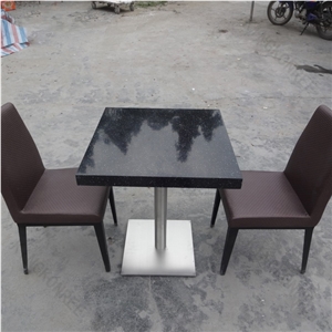 Black Manmade Stone Quartz Stone Tables Funky Restaurant Furniture