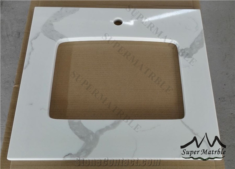 Cararate White Kitchen Counter Top Undermount Single Bowl