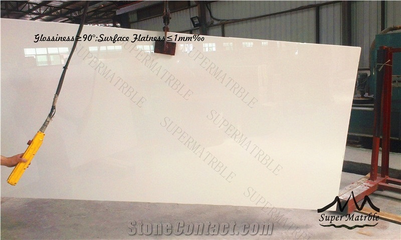 Crystal Pure White Crystallized Stone Slabs & Tiles