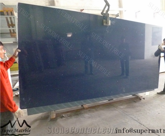 Diamond Blue Quartz Stone Slab-Bs8004