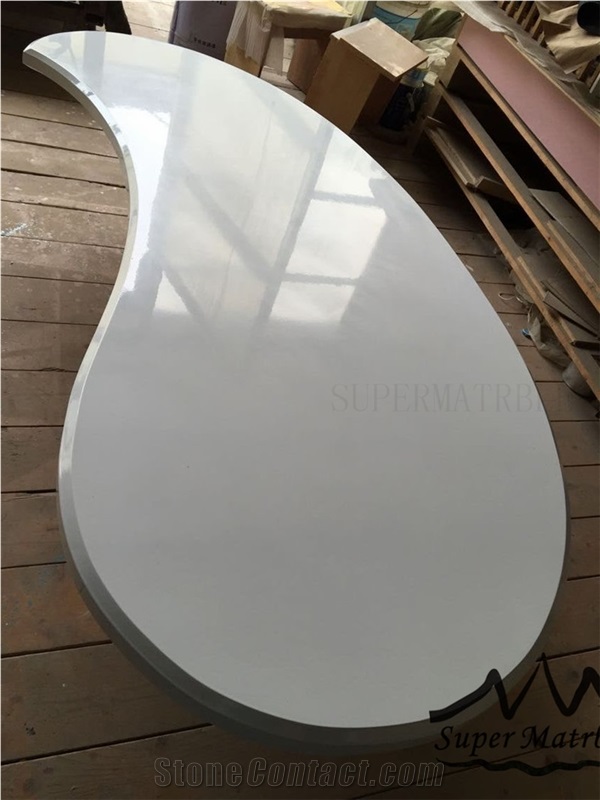 Fashion Leaf Shape Quartz Stone Coffee Table
