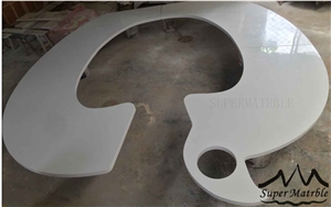 Quartz Stone Apple Logo Office Table