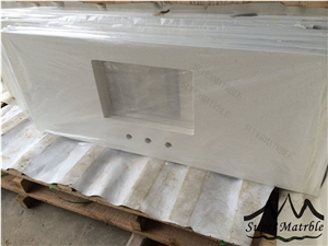 Super White Quartz Bath Counter Top-Blanco Arenal Super White Quartz Bath Counter Top-Blanco Arenal