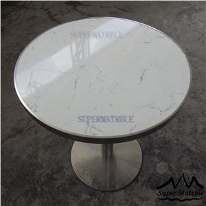 White Manmade Stone Quartz Stone Latest Designs Of Dining Tables