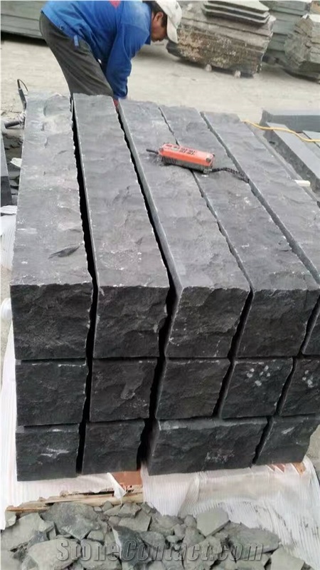 Absolutely Black Mongolia Black Basalt Sides Split Steps Palisades Stone Competitive Prices