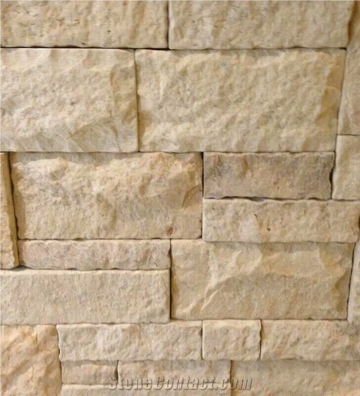 Beige Yellow Sandstone Culture Natural Cleft Surface Wall Cladding Competitive Prices