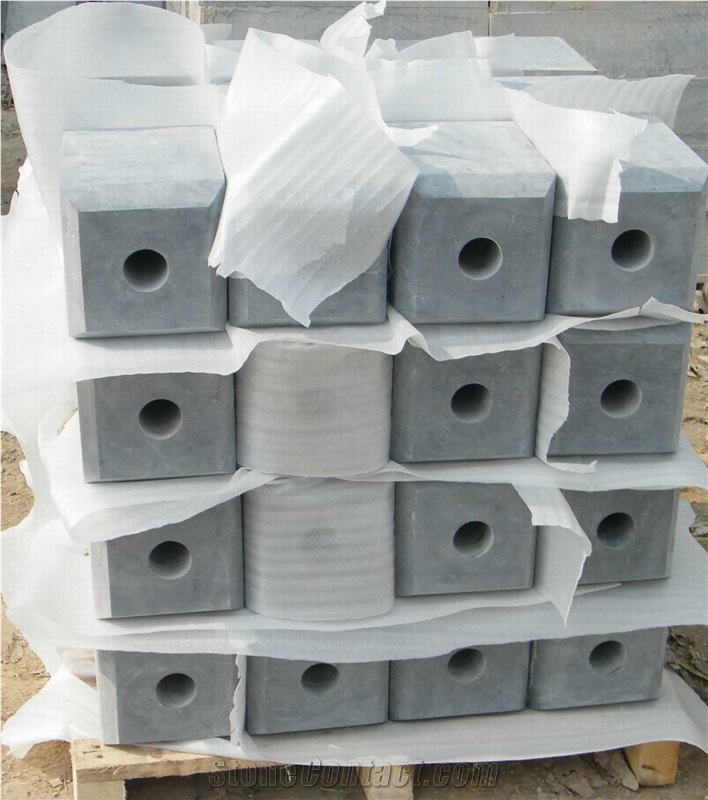 China Blue Limestone Best Material Honed Surface Cube Paving Stone Blocks