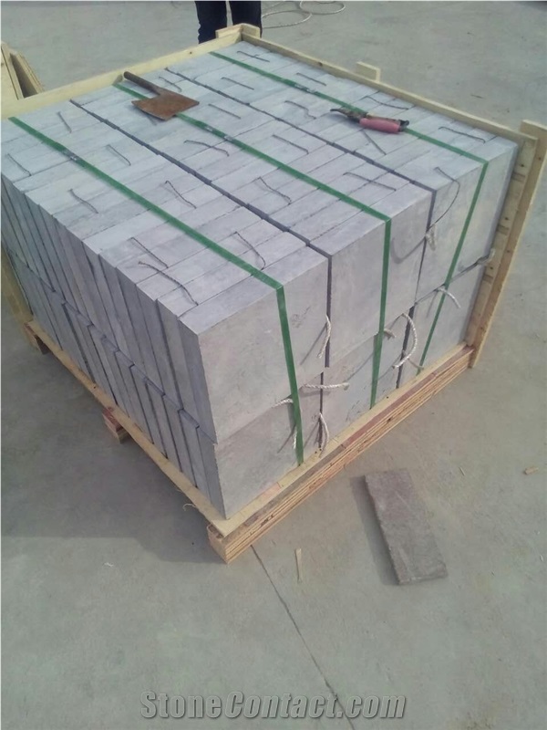 China Blue Limestone Best Material Honed Surface Cube Paving Stone Blocks