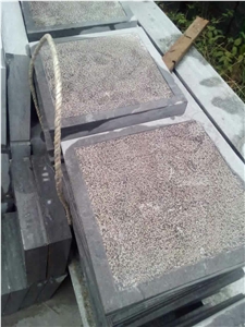 China Blue Limestone Bushhammered Surface External Garden Paving Stone