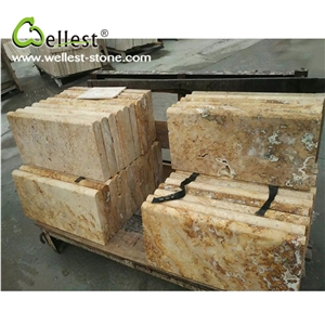 Beige Travertine Honed Surface Outdoor Stair Treads